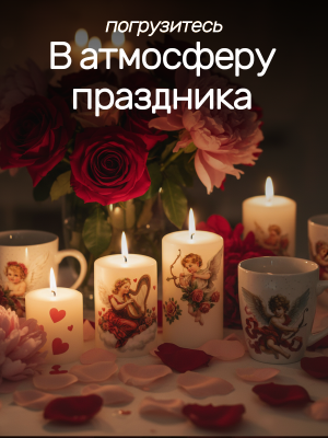 Наклейки переводные для свечей Валентин  из каталога Наклейки декупажные для декора свечей, яиц, изделий из гипса, в интернет-магазине BPW.style